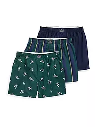 POLO RALPH LAUREN | Boxershorts lot de 3 rayé / blanc / bleu estival | Vert foncé