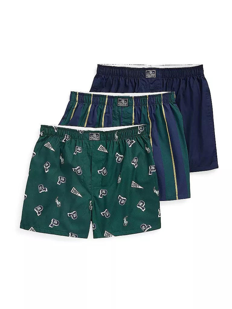 POLO RALPH LAUREN | Boxershorts lot de 3 imprimé navy | Vert foncé