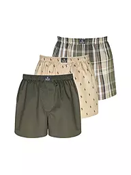 POLO RALPH LAUREN | Boxershorts lot de 3 rayé / blanc / bleu estival | Olive