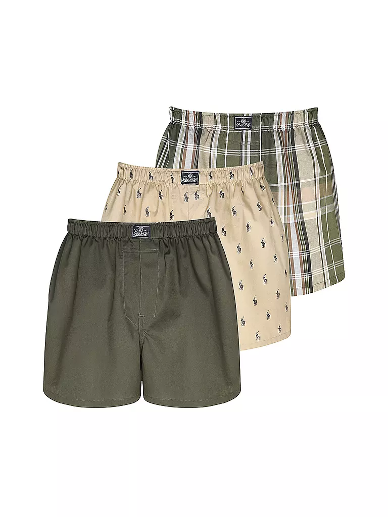 POLO RALPH LAUREN | Boxershorts lot de 3 marron | Olive