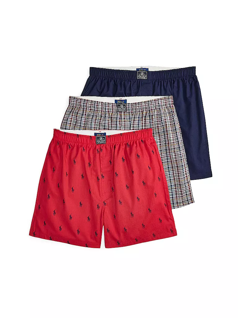 POLO RALPH LAUREN | Boxershorts lot de 3 rouge / écru | Bleu