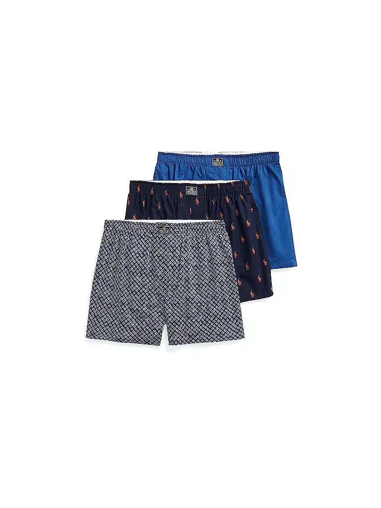POLO RALPH LAUREN | Boxershorts Lot de 3 wht tile ryl tile black | Bleu foncé