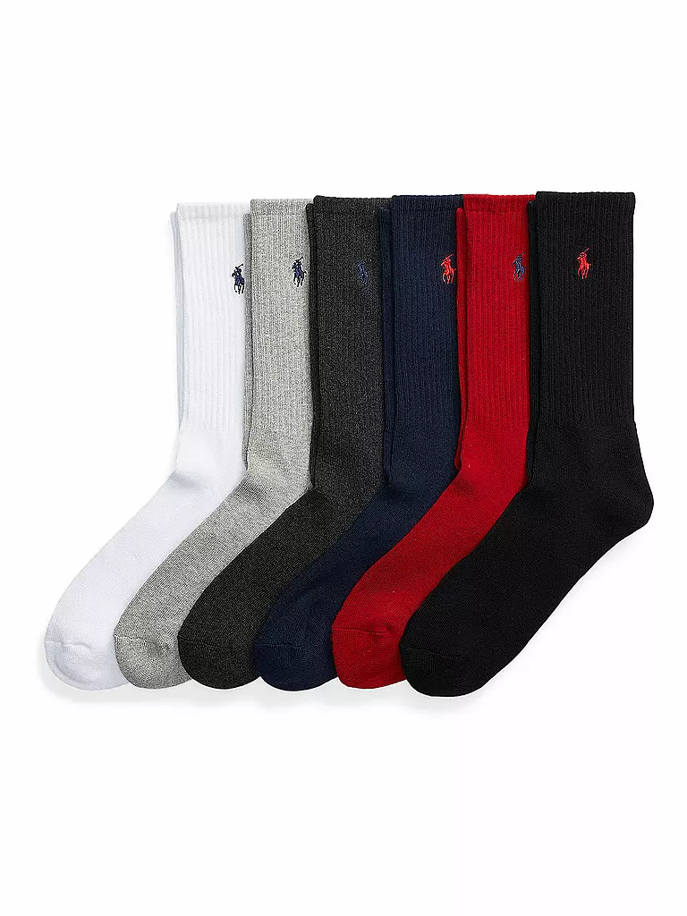POLO RALPH LAUREN | Chaussettes lot de 6 Blr/Red/Char/Hthr/White | Multicolore