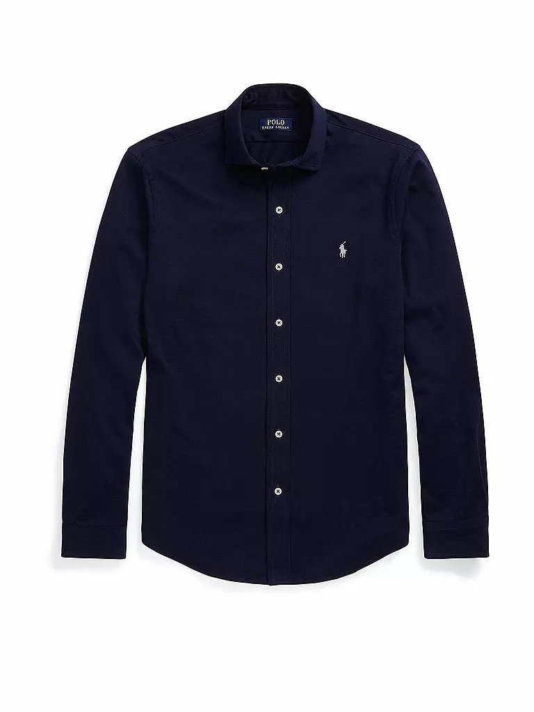 POLO RALPH LAUREN | Chemise en jersey coupe slim | Bleu foncé