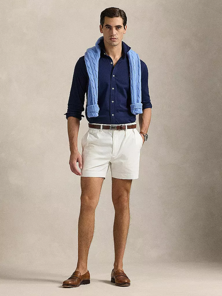 POLO RALPH LAUREN | Chemise en jersey coupe slim | Bleu foncé