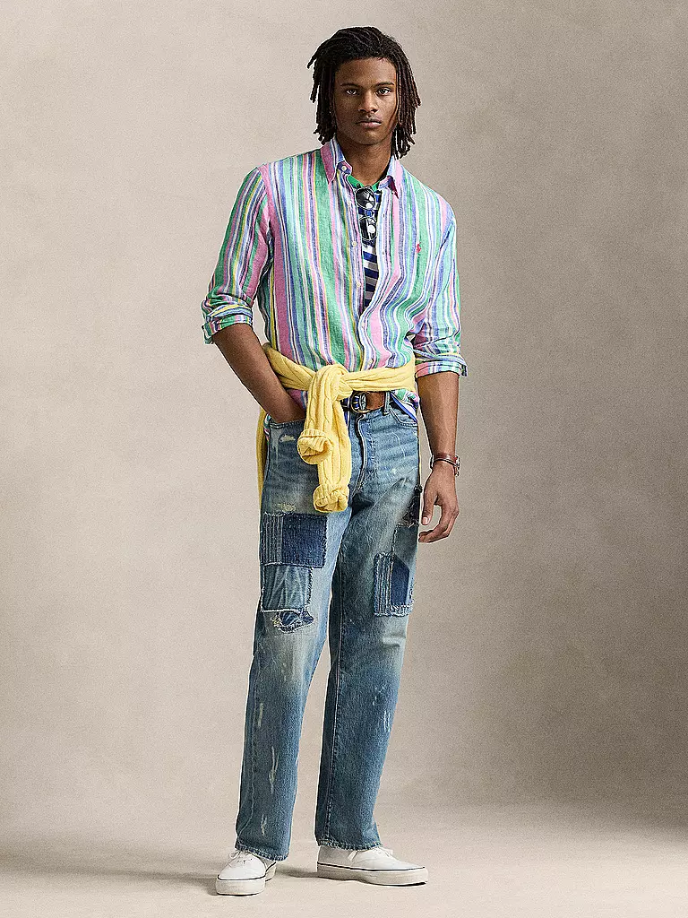 POLO RALPH LAUREN | Chemise en lin coupe personnalisée | Multicolore