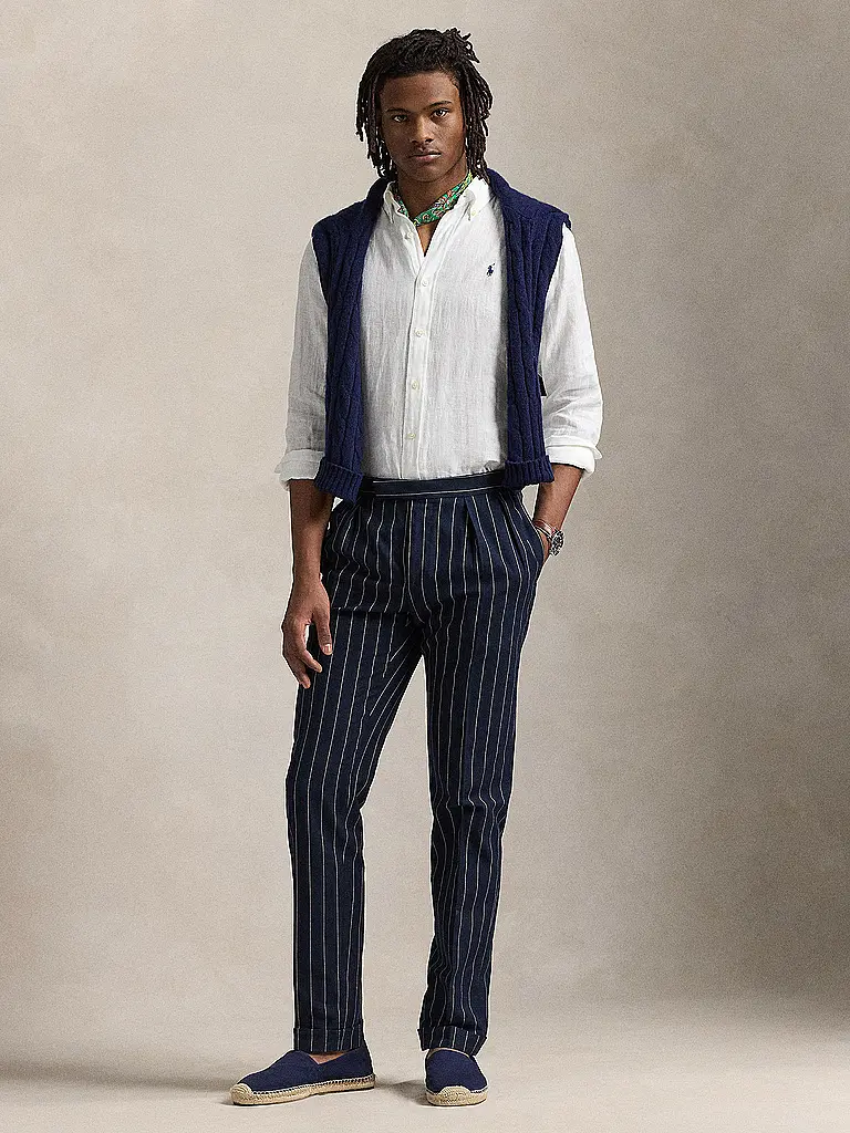 POLO RALPH LAUREN | Chemise en lin coupe personnalisée | Blanc