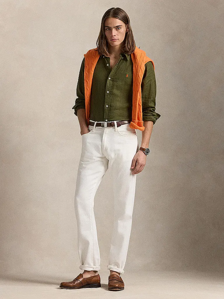 POLO RALPH LAUREN | Chemise en lin coupe personnalisée | Olive