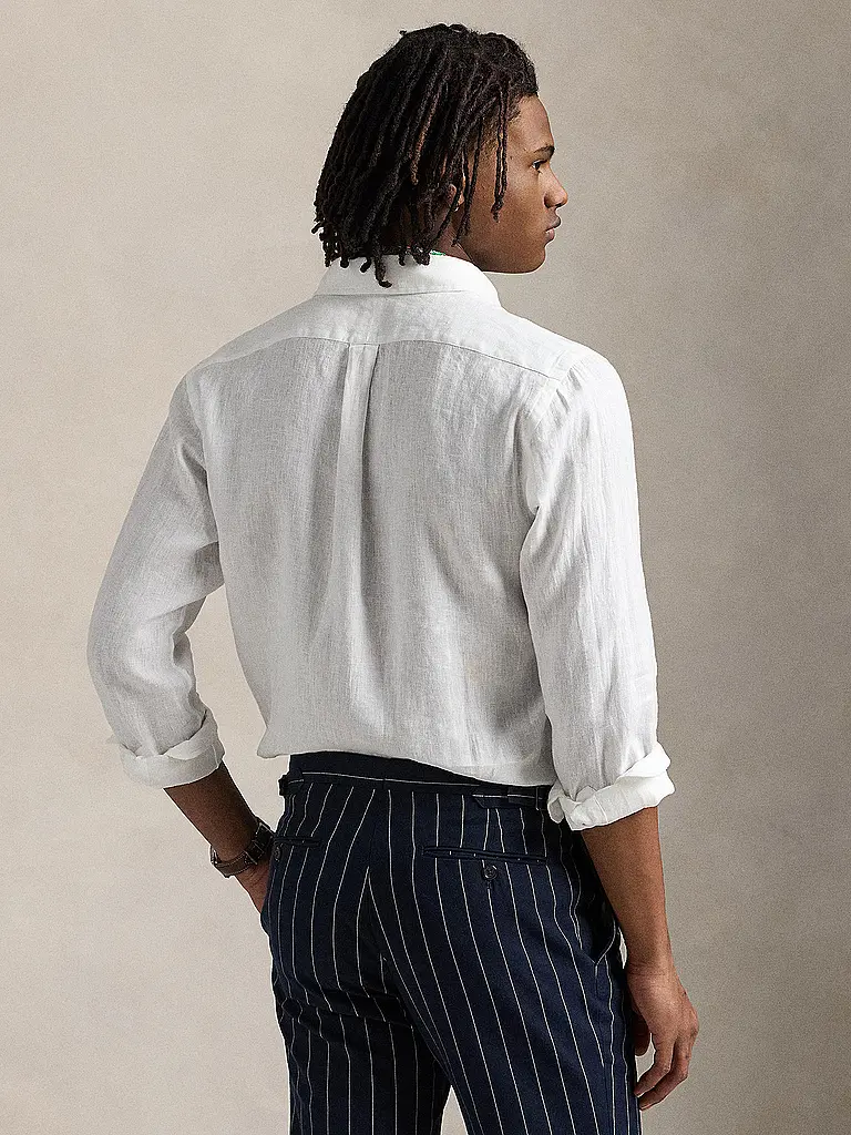 POLO RALPH LAUREN | Chemise en lin coupe personnalisée | Blanc