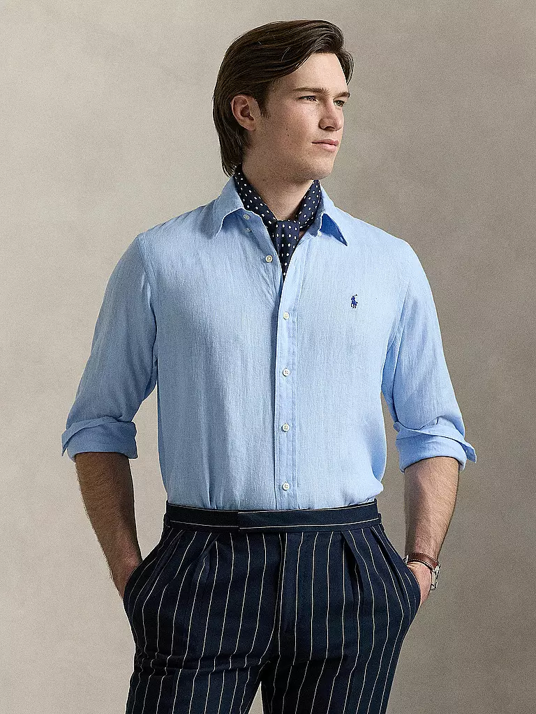 POLO RALPH LAUREN | Chemise en lin coupe personnalisée | hellblau
