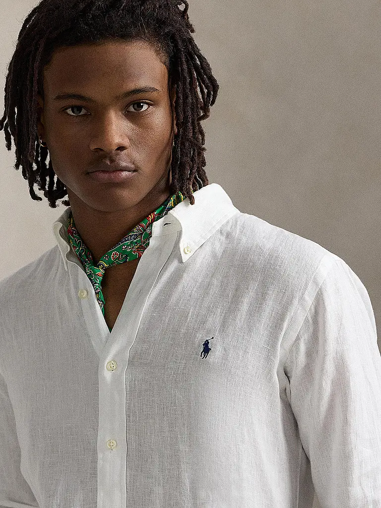 POLO RALPH LAUREN | Chemise en lin coupe personnalisée | Blanc