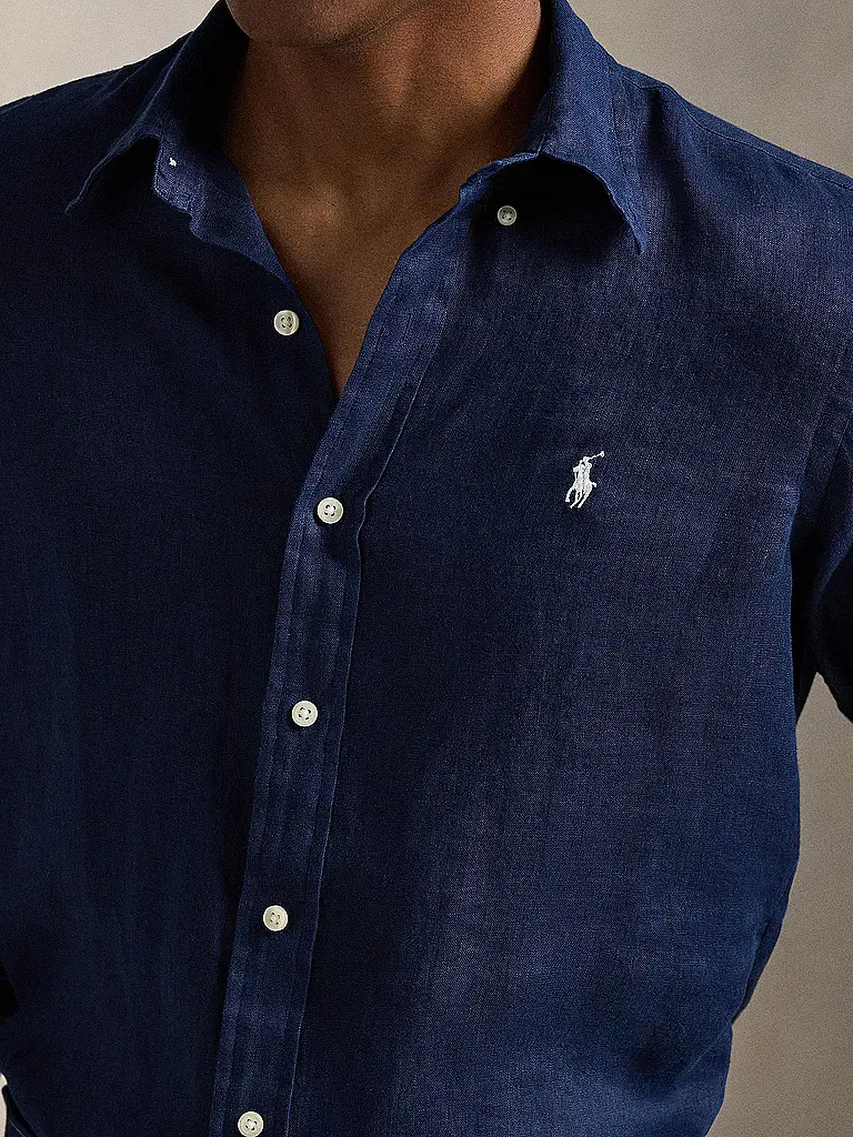 POLO RALPH LAUREN | Chemise en lin coupe personnalisée | Bleu foncé