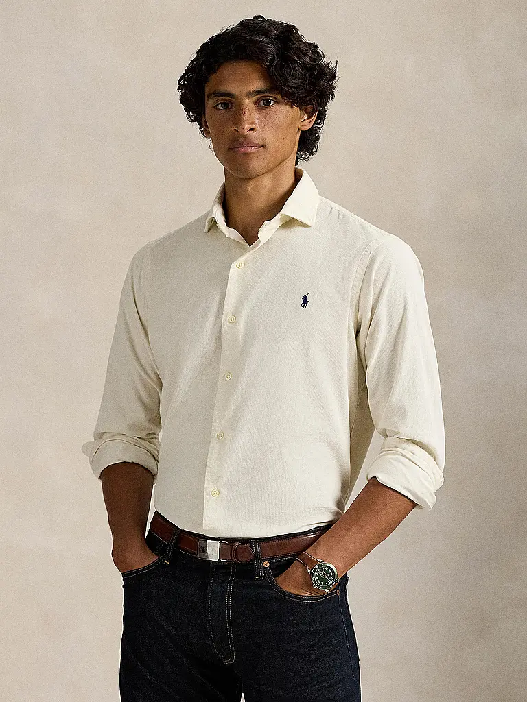 POLO RALPH LAUREN | Chemise en velours côtelé coupe personnalisée | creme