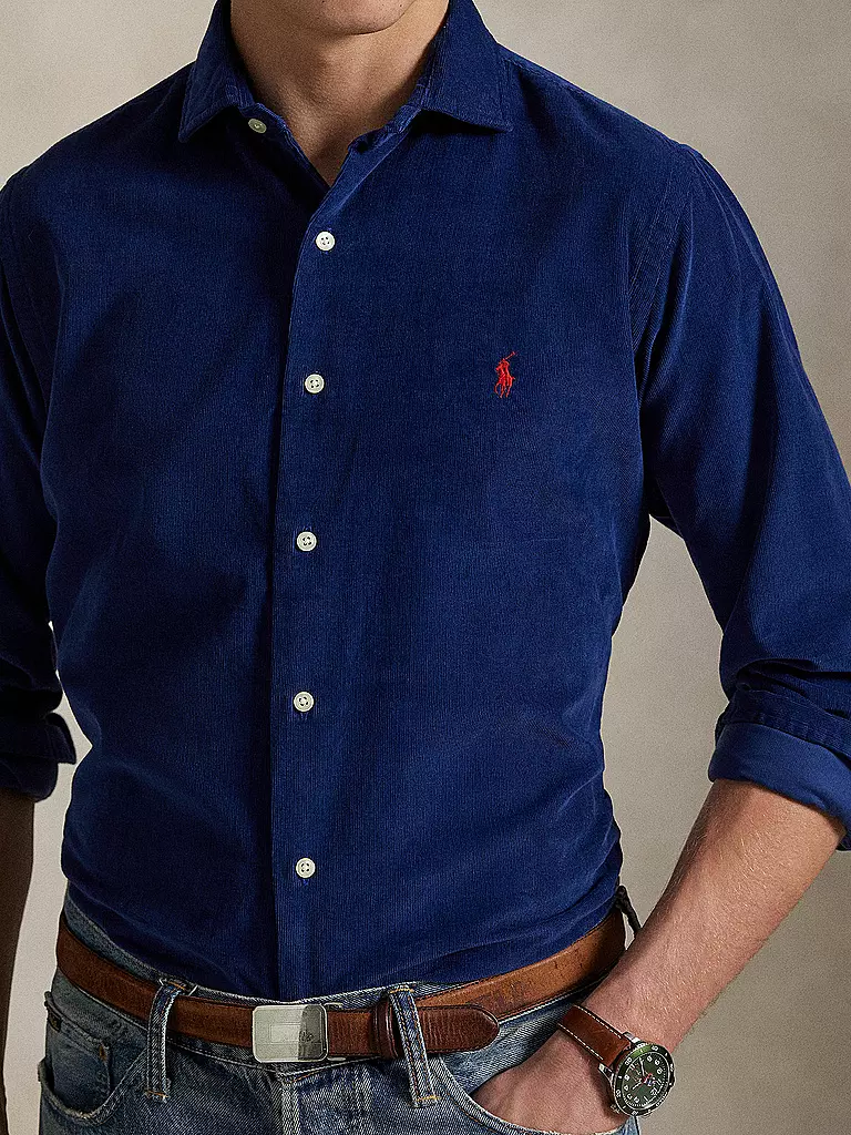 POLO RALPH LAUREN | Chemise en velours côtelé coupe personnalisée | dunkelblau