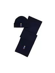 POLO RALPH LAUREN | Coffret cadeau bonnet et écharpe | Bleu foncé