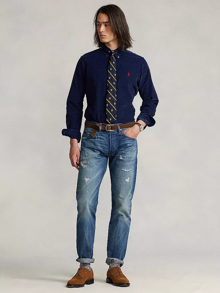POLO RALPH LAUREN | Cordhemd Slim Fit | Bleu foncé