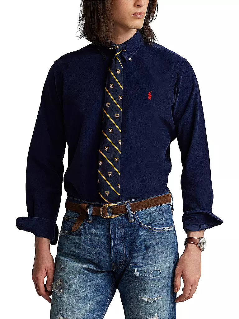 POLO RALPH LAUREN | Cordhemd Slim Fit | Bleu foncé