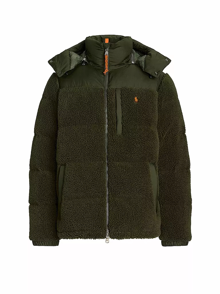 POLO RALPH LAUREN | Daunenjacke in Felloptik ELCAP TEDDY | Olive