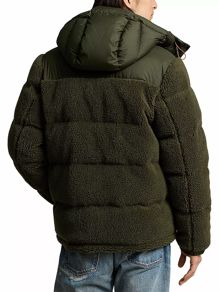 POLO RALPH LAUREN | Daunenjacke in Felloptik ELCAP TEDDY | Olive