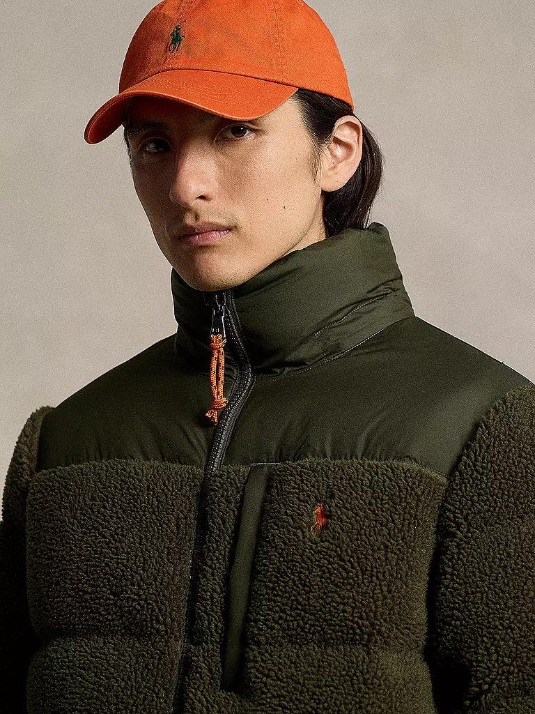 POLO RALPH LAUREN | Daunenjacke in Felloptik ELCAP TEDDY | Olive