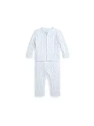 POLO RALPH LAUREN | Ensemble bébé 2 pièces cardigan et pantalon | Bleu clair