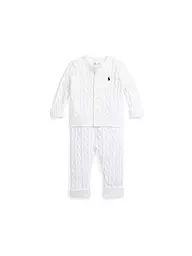 POLO RALPH LAUREN | Ensemble bébé 2 pièces cardigan et pantalon | Blanc