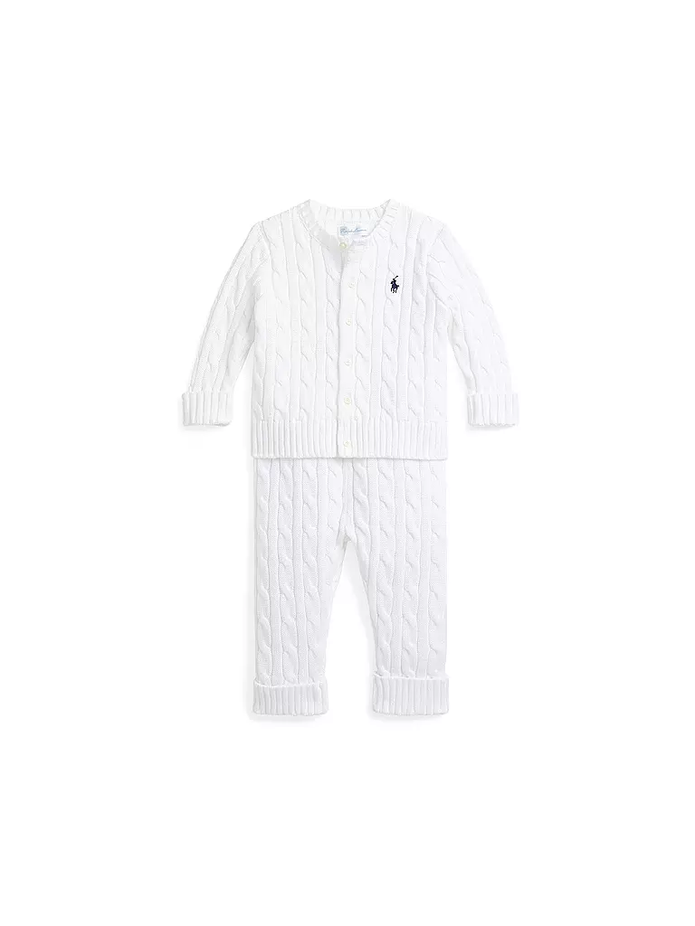 POLO RALPH LAUREN | Ensemble bébé 2 pièces cardigan et pantalon | weiss