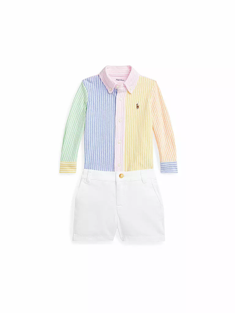 POLO RALPH LAUREN | Ensemble bébé 2 pièces chemise et short en jean | Multicolore