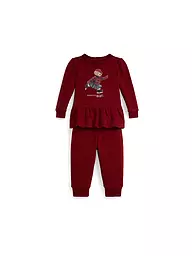 POLO RALPH LAUREN | Ensemble bébé 2 pièces Sweat-shirt et pantalon | Rouge foncé
