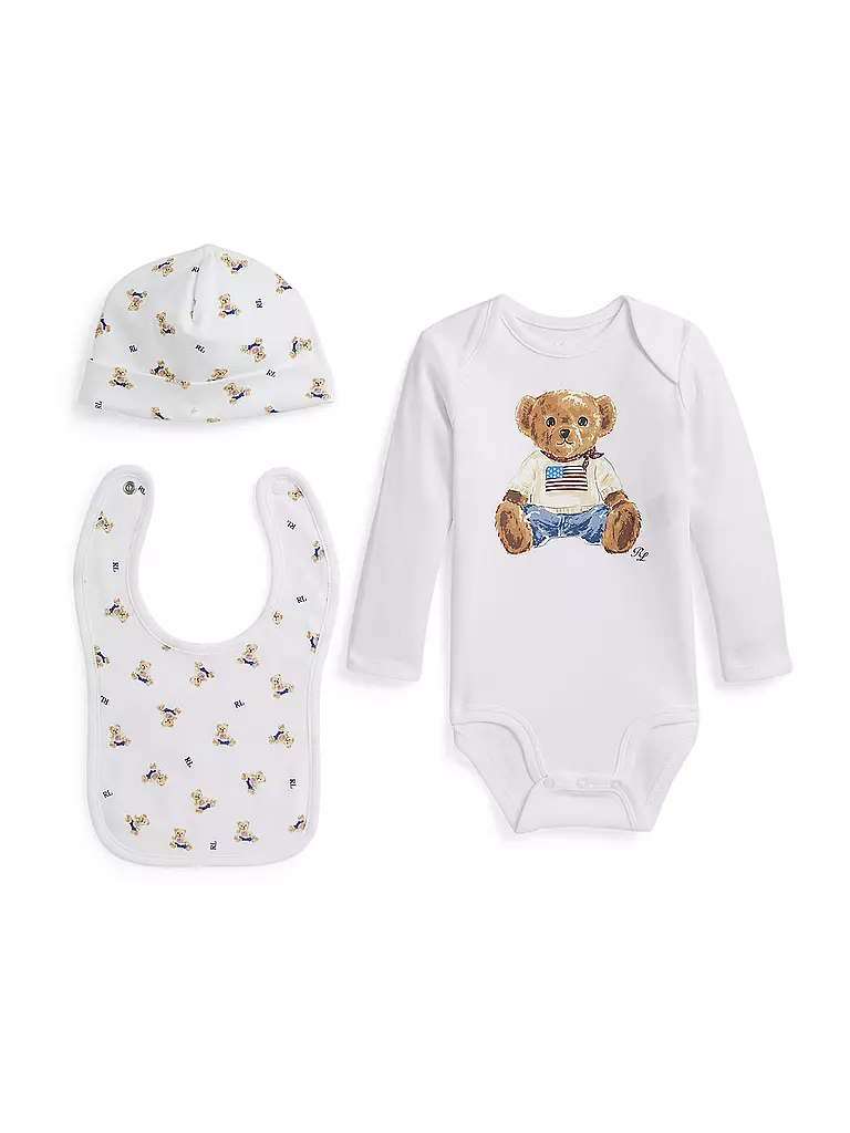 POLO RALPH LAUREN | Ensemble bébé 3 pièces | Blanc