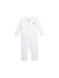POLO RALPH LAUREN | Ensemble bébé 2 pièces cardigan et pantalon | Blanc