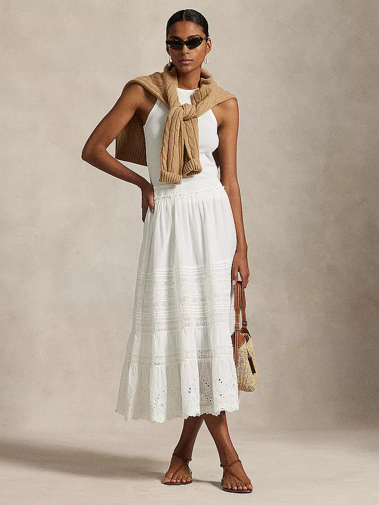POLO RALPH LAUREN | Jupe midi | Blanc
