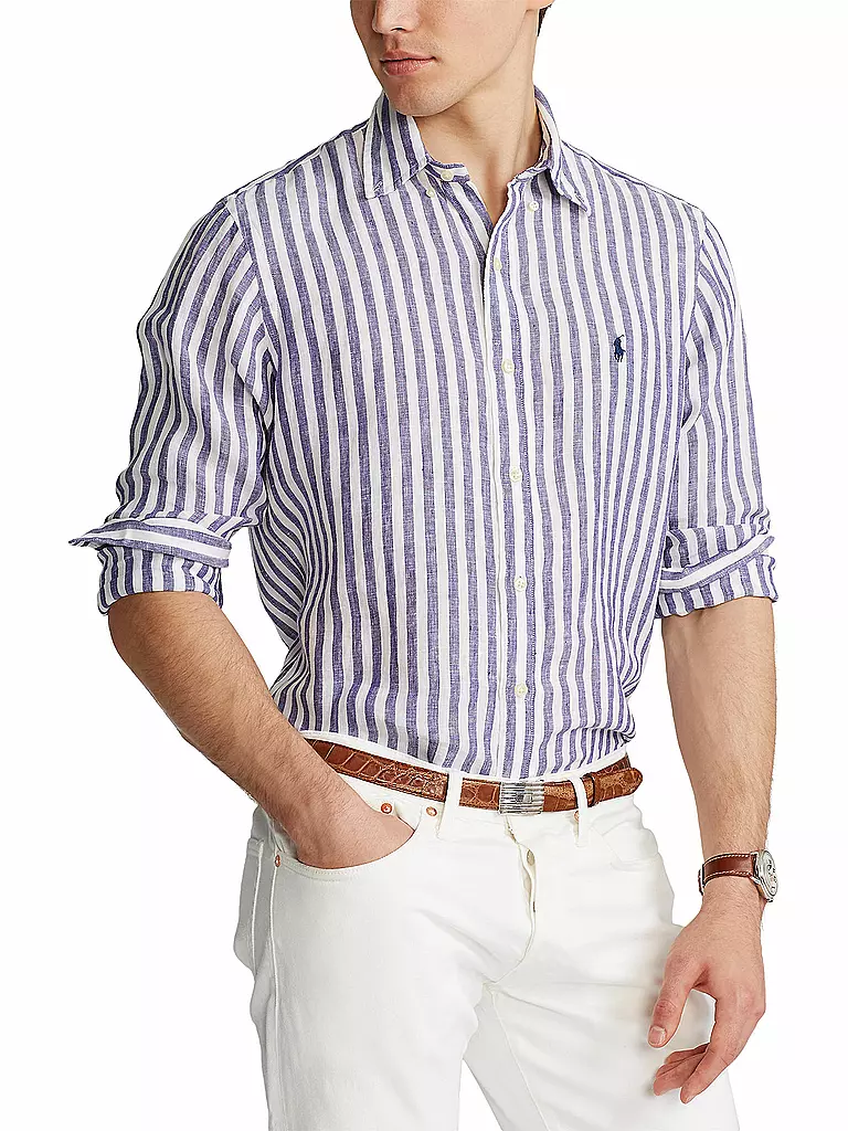 POLO RALPH LAUREN | Leinenhemd Custom Fit  | Bleu