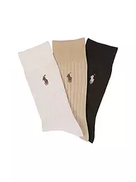 POLO RALPH LAUREN | Lot de 3 paires de chaussettes stone/brown/camel | Marron