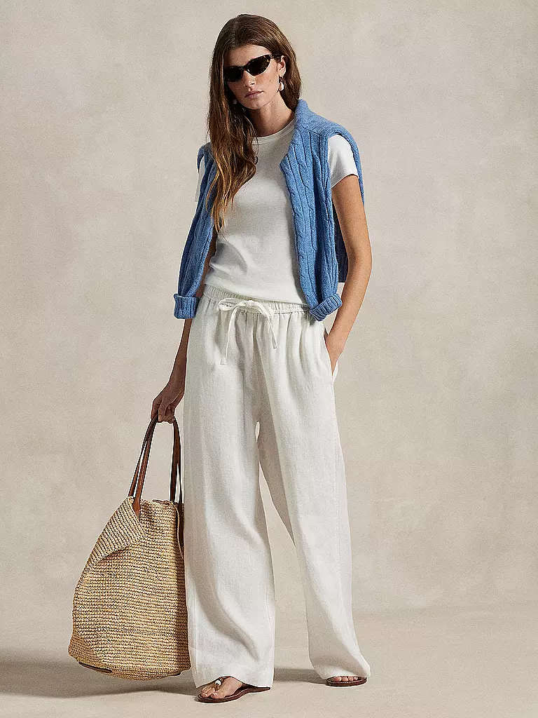 POLO RALPH LAUREN | Pantalon en lin 7/8 | weiss