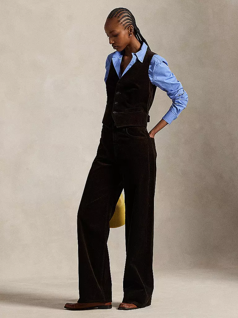 POLO RALPH LAUREN | Pantalon en velours côtelé coupe évasée | braun