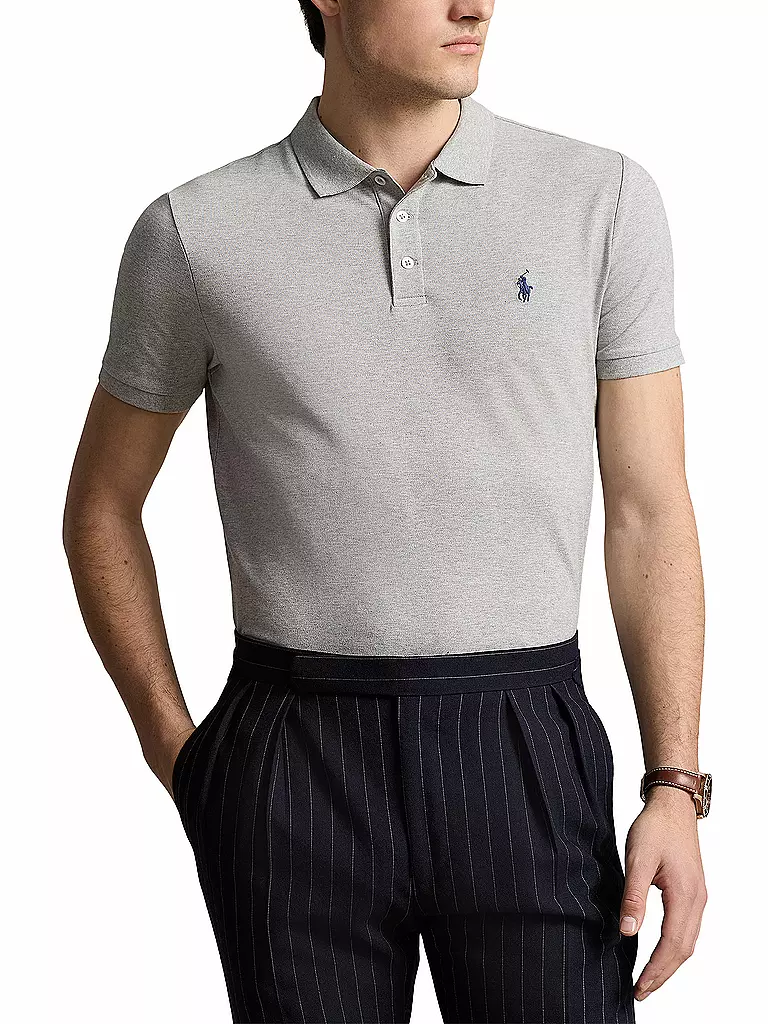 POLO RALPH LAUREN | Poloshirt Coupe Slim Personnalisée | Gris clair