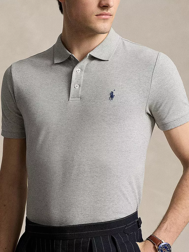 POLO RALPH LAUREN | Poloshirt Coupe Slim Personnalisée | Gris clair