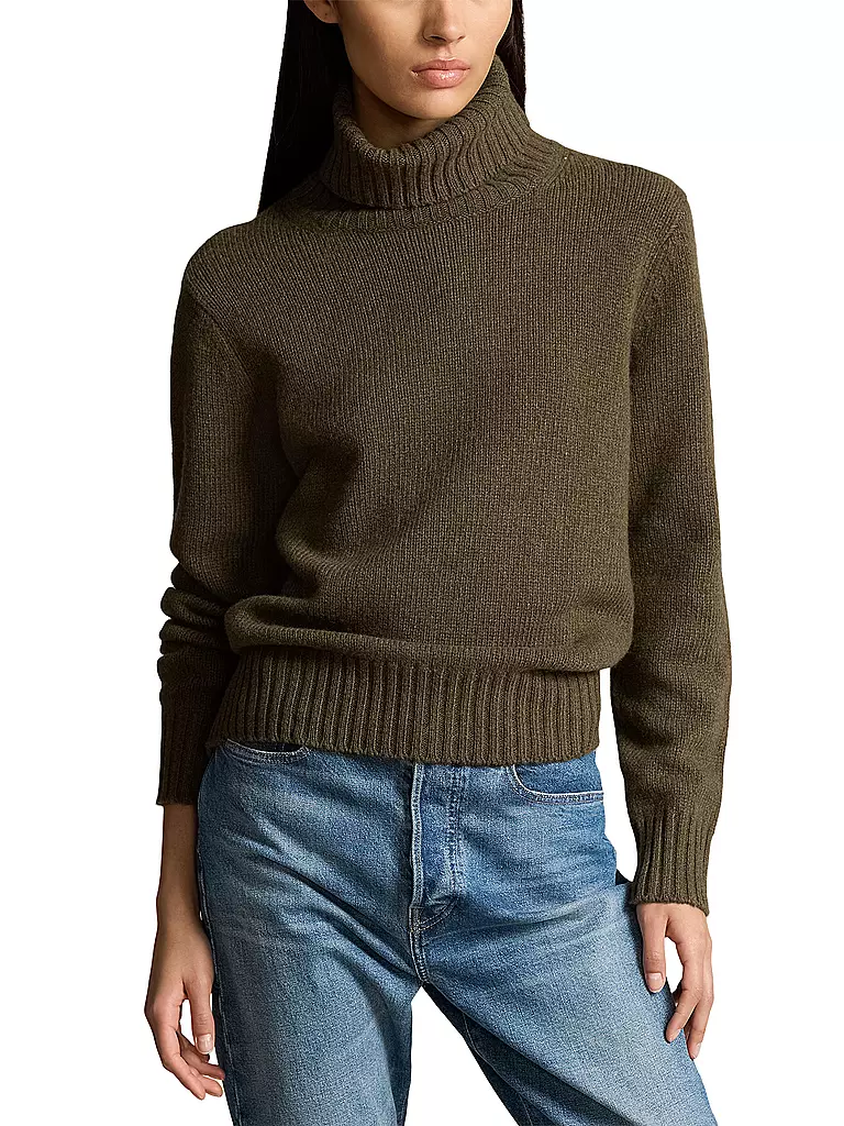 POLO RALPH LAUREN | Pull à col roulé coupe oversize | olive