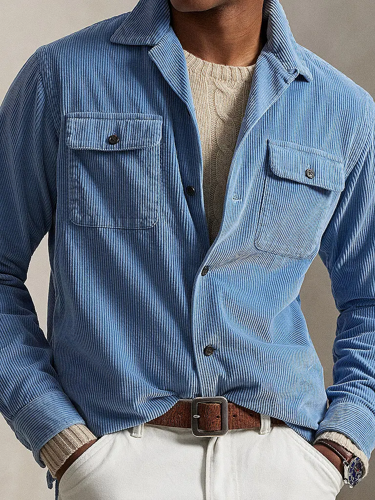 POLO RALPH LAUREN | Surchemise en velours côtelé | Bleu clair