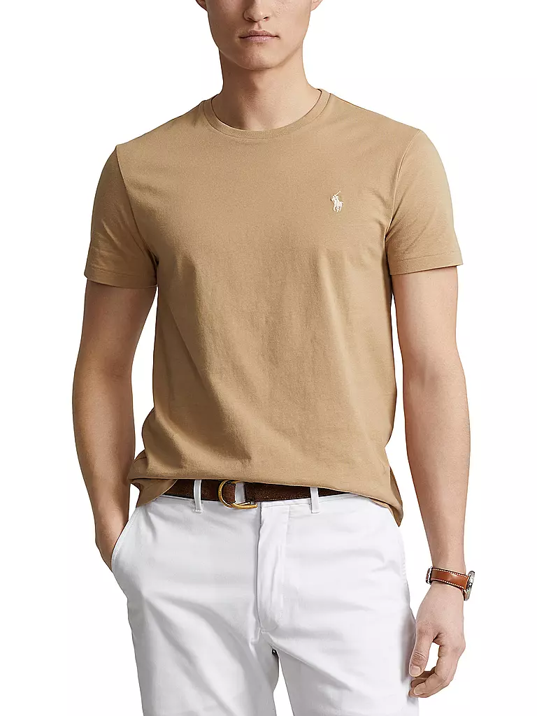 POLO RALPH LAUREN | T Shirt Custom Slim Fit | hellbraun