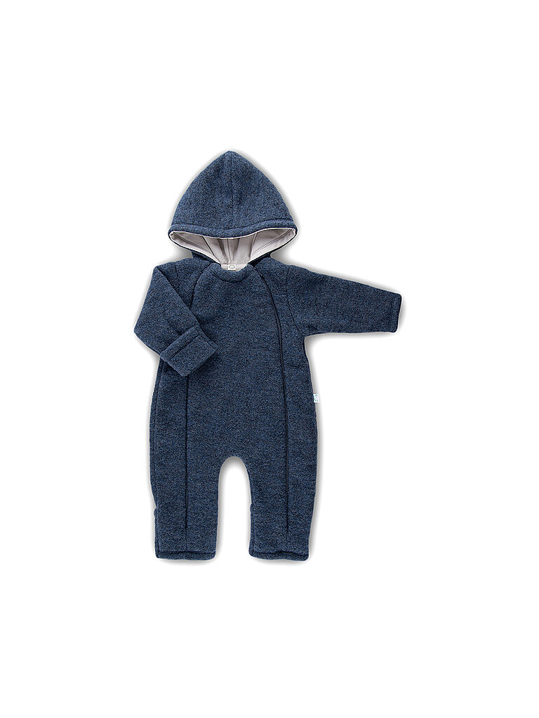 POPOLINI Combinaison bébé en laine polaire bleu marine | 50-56