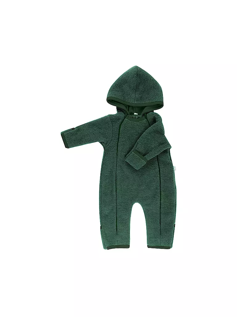 POPOLINI | Combinaison bébé en laine polaire | dunkelgrün