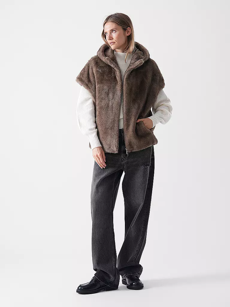 PRIDE TO BE | Veste aspect fourrure HOLA | braun
