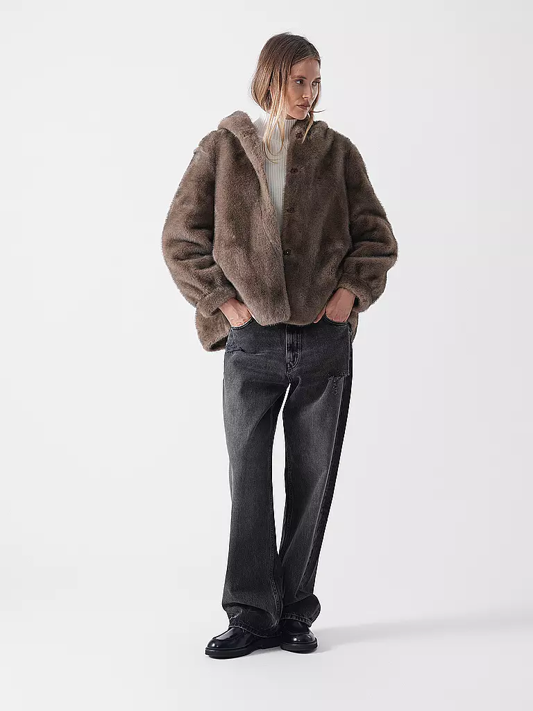 PRIDE TO BE | Veste aspect fourrure HOVY | braun