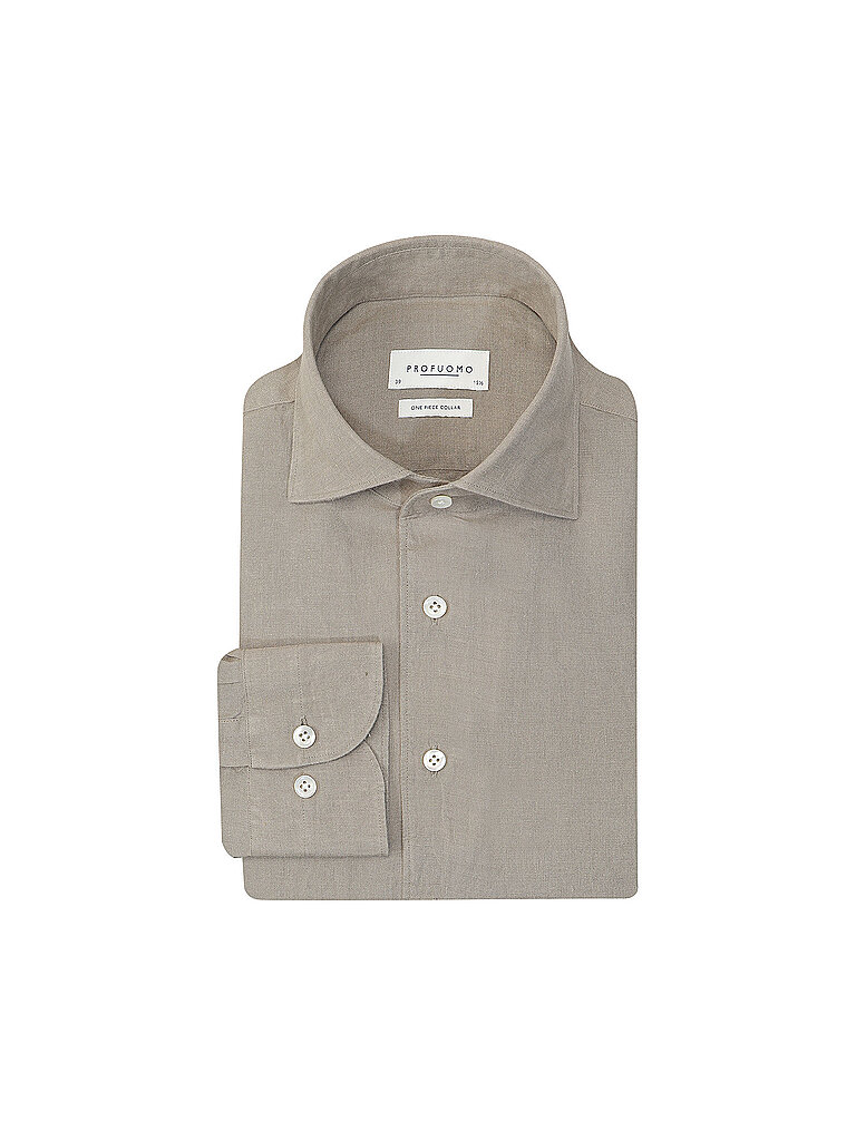 Profuomo Chemise en lin olive 40