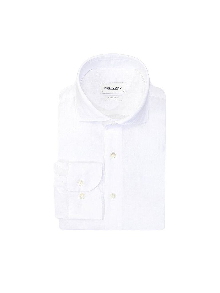 Profuomo Chemise en lin blanc 43