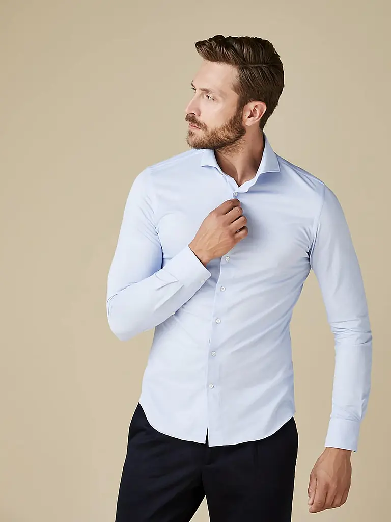 PROFUOMO | Chemise Japanese Knit | Bleu clair