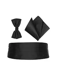 PROFUOMO | Ensemble ceinture de smoking, nœud papillon et pochette de costume | Noir