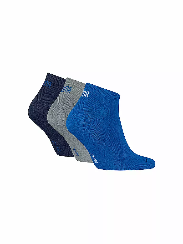 PUMA | Chaussettes sneaker lot de 3 bleu / chiné gris | 